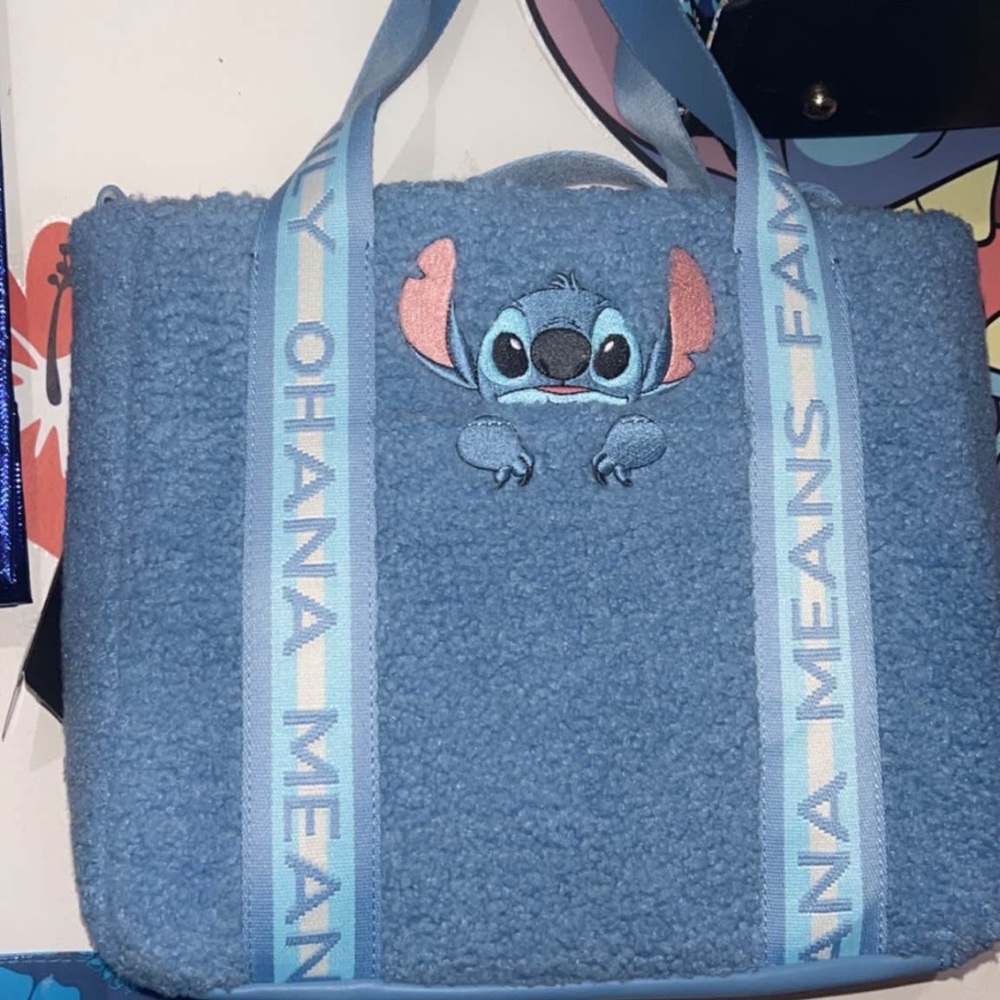 Loungefly Blue Stitch Tote Bag w Coin Purse